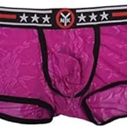 ZOOMELLA Men's Boxers Sheer Shorts Brief Lace Embroider Clubwear Trunks Purple L|Underwear| Underwear-picture-13