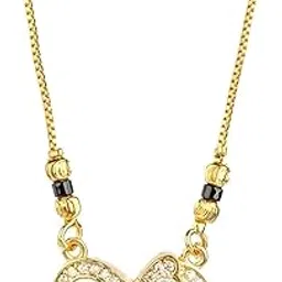 rishab ratna a unit of nithya Rishab Ratna (A unit of NITHYA) Gold Plated Ratnaya Mangalsutra Designer Mangalsutra Chain with Black Beads | Stylish Women's Steel Lightweight Wear Jewelry Multiple Modern Infinity Designs Mangalsutra-picture-34