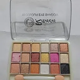 18 Color Professional Eyeshadow Palette, Shimmery and Matte Shades, Pink Gold Black, with Dual-Ended Applicator-image-12