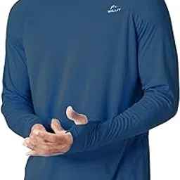 Willit Men's Sun Shirts UPF 50+ Protection Hoodie Rash Guard Shirt SPF UV Shirt Long Sleeve Fishing Outdoor Lightweight, Ocean Blue, Small-picture-16