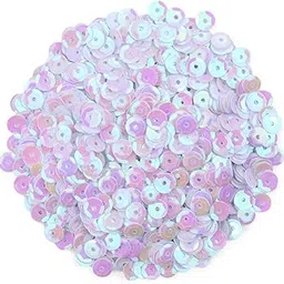 Naler 2200 Pieces 6MM White Iridescent Round Loose Sequins for Crafts Sewing Wedding Christmas Easter Decorations-picture-32