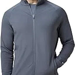 technosport Men's Slim Fit Mock Neck Solid Sports Jacket with Duracool+ for Gym, Training, Winter Wear-picture-31