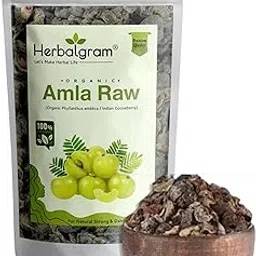 Herbalgram Organic Bringaraj and Hibiscus Raw Dried Flowers and Leaves Whole for Hair Care & Shine Pure Raw Form Combo (Pack of 2) 100gm Each (Amla 100g)-image-14
