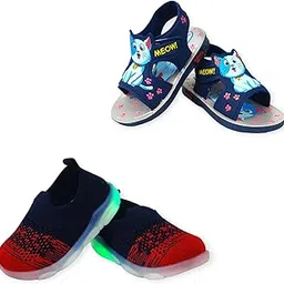 coolz Kids LED Light Shoes and Chu-Chu Sound Musical Sandals Combo (2 Pairs) for Baby Boys and Girls-picture-46