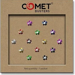 Comet Busters Floral Designer Bindis For Women & Girls Metallic Fisnish (7mm) (BIN2382-BIN2390) (Multicolor03)-picture-16
