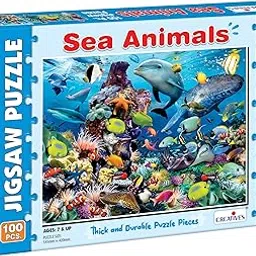 Creative's Sea Animals Jigsaw Puzzle | 100 Pieces | Ocean Themed | Fun and Challenging | for Kids and Adults-picture-31