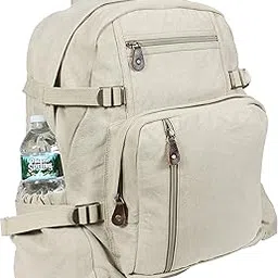 rothco Vintage Washed Solid Military Large Canvas Backpack, Khaki-picture-46