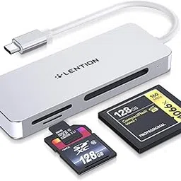 LENTION USB C to CF/SD/Micro SD Multi-Card Reader, SD 3.0 Card Adapter Compatible 2023-2016 MacBook Pro 13/15/16, New Mac Air/iPad Pro/Surface, Iphone15, More (CB-C12, Silver)-image-37