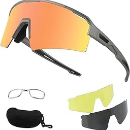 FOCUHUNTER Polarized Sports Sunglasses for Youth Teens, UV400 Cycling Eyewear for Baseball Running Cycling Glasses Lenses image 1