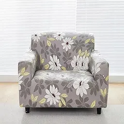 Luxton Home Universal Floral Printed Sofa Cover for Any Type of Sofa, Stretchable 3 Seater, 2 Seater and Single Seater Sofa slipcover, Washable Spandex Jacquard Fabric (Oriental, Single Seater)-picture-16