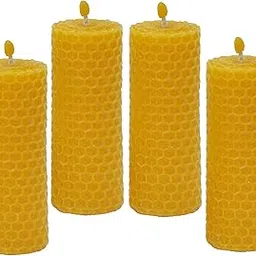 PURVI Beeswax Candle Hand Rolled Pack of 4, 35 gm X 4, BEE Happy, bee Wax Candle (Pack of 4)-picture-13