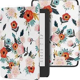 Ayotu Slim Case for All-New E-Reader (11th Generation 2022 Release)- Colorful PU Leather Cover - ONLY Fits 6 inch Reader 2022 Release (Not fit 2019 Edition),Flowers-picture-33