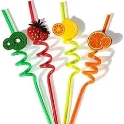 NNS Reusable Straws Smoothie Drinking Plastic Straws Kids/Birthday Party Decorations for Kids Girls (Pack of 4)-picture-11