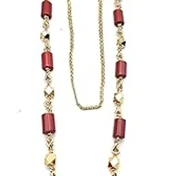 jc silver Traditional Red beads Mangalorean GSB Mangalsutra Kashitali Length 30 inches One Gram Gold Plated For Women and Girls-picture-26