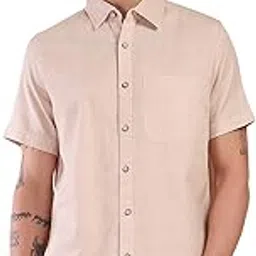 thomas scott Men's | Solid | Half Sleeve | Regular Fit | Premium Irish Linen | Spread Collar | Casual Shirt-picture-53