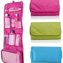 Folding Hanging Travel Cosmetic Bag Makeup Organizer Case Pouch Toiletry Wall Hanging Dressing Kit Multi Utility Makeup Organizer Travel Kit for Women Girls Home and Vacation-Pack of 1-picture-15