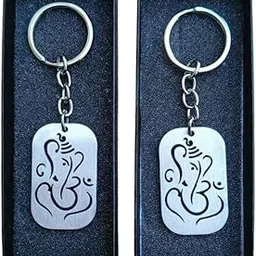 Combo Of Lord Ganesha Ganpati Ji Metal Keychain (Pack Of 2)-picture-51