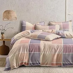 Laying Style™ 350 Tc Heavy Glace Cotton Super King Size Duvet Cover II Razai Cover II Quilt Cover for Double Bed Size with Zipper (Dohars) 108x108 inch-Multicolor-picture-14