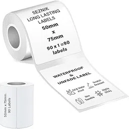 Seznik Waterproof, Non-Tearable, Sticky Thermal Lables, Label Roll, 2 inch Adhesive Thermal Labels for Label Printers (50mmx75mm - 90 Lables)-picture-13