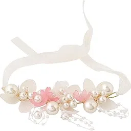 yellow chimes Bracelet for women and Girls Pink white Floral Bracelets for Women Bridal Wedding Bracelet Fabric Wrist Band Pink Pearl Hand Bracelet For Women and Girls-picture-50