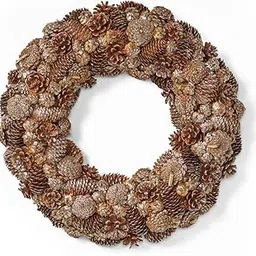 Christopher Knight Home 313666 Wreath, Champagne + Glitter-picture-10