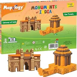 Imagimake Kids Boys&Girl'S Mapology Monuments Of India, Sun Temple&Gateway Of India Construction Blocks For Above 5 Years, Multi Color, 2 Pcs-picture-10