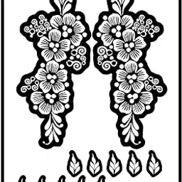 Bel Flower Mehndi Stencil Sticker for Back Hand-picture-53