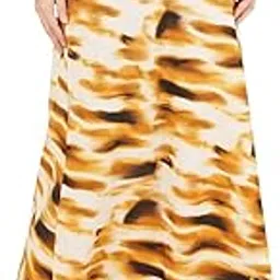 9 impression Women Polyester Black & Yellow Abstract Print Skirts-picture-36