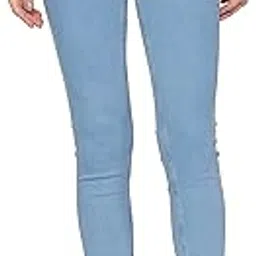 vero moda Women's Skinny Fit High Rise Lighly Distressed Jeans-picture-40