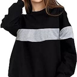 leotude Women's Boyfriend/Loose Fit Solid Round Neck Sweatshirt (Color Zblack) |Material: Loopknit-picture-3