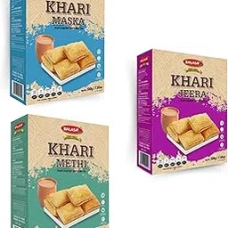 Balasa Khari Puff | Khari for Tea | Snack Items | Tea Time Snack | Crunchy and Tasty | Ready to Eat | Flavour - Maska, Jeera & Methi (Pack of 3-200g Each)-picture-30