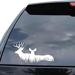 Wild Animal Deer Car Stickers Exterior Window Sides Sticker Vinyl Decal L x H 19 x 9 Cm (White)-picture-33