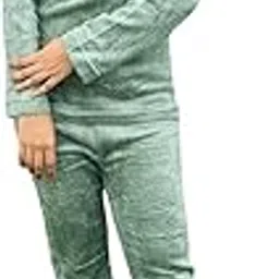Women's Winter Nightsuit Set, Black with Heart Print, Woolen Cotton Blend, Full Sleeve Round Neck Top with Pajama, Warm Sleepwear, Regular Fit-picture-27