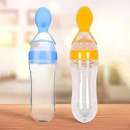 XIIAA Baby Food Feeding Spoon Ultra Soft Food Grade Silicone for Cereals for Infant 3 Months Plus for 6 to 12 Months (Blue and Yellow)-picture-28