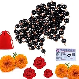 Karungali Mala in Copper Original 8mm | Karungali Malai Copper | Natural Unpolished Black Ebony Wood 1 Piece - Unisex-picture-25