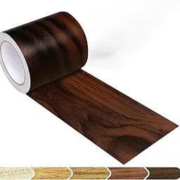 Dark Brown Colour Wood Border Wallpaper Peel and Stick Wooden Contact Paper for Countertops Border, Wall Corners Stickers and Wall Decor Waterproof Self Adhesive 4x120 Inch-picture-11