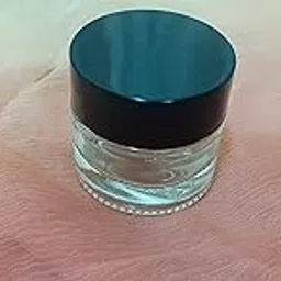 [PACK OF 2] Transparent Empty 8 Gram Premium glass cosmetic jar with Black Cap & inner white lid - Handy - Travel Friendly - Refillable- premium packing for all your Face and Body Care products-image-67