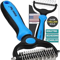 Maxpower Planet Pet Grooming Brush - Double Sided Shedding and Dematting Undercoat Rake Comb for Dogs and Cats with Long Hair and Short Hair,Extra Wide,Blue-picture-27