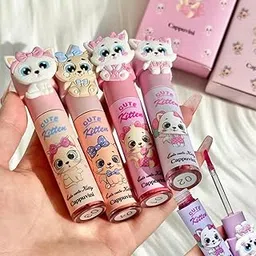 Cappuvini Cute Kitten Honey Soft Lip Mud | Liquid Lipstick with Matte Finish | Featherlight Breathable Lips Color | Clean Girl & Y2K Style Beauty Product | Pink & Peach Color Options | Cute Pastel Kitten Character Cap Design | Fade-Resistant Comfortable Wear | Smooth Gliding Lip Mud for women (01# Tender, 2.5g)-image-25