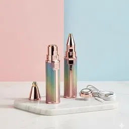 0nline mega mart 2-In-1 Rechargeable Eyebrow Trimmer, Epilator For Women, Facial Hair Removal Machine For Women,Face, Lips, Nose Hair Remover Trimmer With Light(Rainbow Color), Multicolour-picture-22