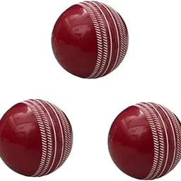 Professional Cricket Ball, Synthetic, Red with White Seam | Indoor & Outdoor Street Cricket | Net Practice | Cricket Practice Ball | (Pack of 3)-picture-29