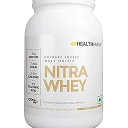 Healthfarm Nitra Whey Protein | 34g Protein Per Serving & 3g Added Creatine | Blend of Isolate & Concentrate Protein (Gourmet Coffee, 1kg)-picture-22
