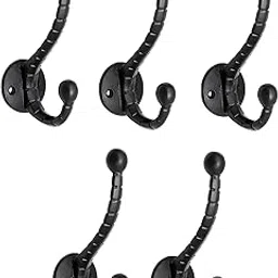 (RES)Metal Wall Hook Hanging Plant Bracket | Decorative Straight Plant Hanger for Pots Bird Feeders, Planters, Lanterns Cotton Wind Chimes Indoor and Outdoor Hanger (Pack Of 5, Design Hook Black)-picture-36