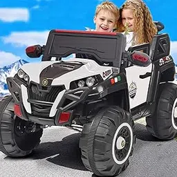 Wishmaster Big Size !! 4x4 Battery Operated Electric Ride On Jeep for Kids Drive 1-8 Years | Remote Control | Suspensions | Jumbo Driving Car | Birthday Gifts (with 1 Year Warranty, White)-picture-13