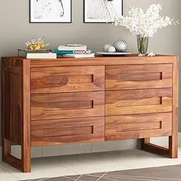 HAVORI FURNITURE Solid Sheesham Wood Chest of Drawers (Honey, Andrew) image 1