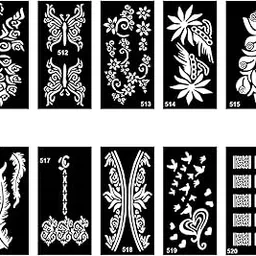 Temporary Tattoowala Trendy Finger Mehndi Stencils Combo for Everyday Look and Festive Celebrations-image-29