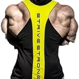 Round Neck Big Armhole Gym Stringer Vest for Men|Gym_tee174-picture-33
