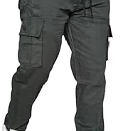 prisken Men's Cotton Cargo Pants | Relaxed Fit | 6 Utility Pockets | Drawstring & Elastic Waist | Comfortable Daily & Outdoor Wear-picture-40