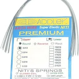 ADDLER ORTHO DENTAL Wire (NITI) Premium Super Elastic Ovoid Preformed Round 0.012 Lower Wires Pack of 10 Wires.-image-28