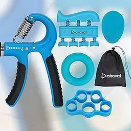 Airavat Gripper, Gripper Set, Black Adjustable Hand Grip Strengthener Set of 5, Hand Grip for Men, Finger Exercise Power Hand Grippers (Blue)-image-25
